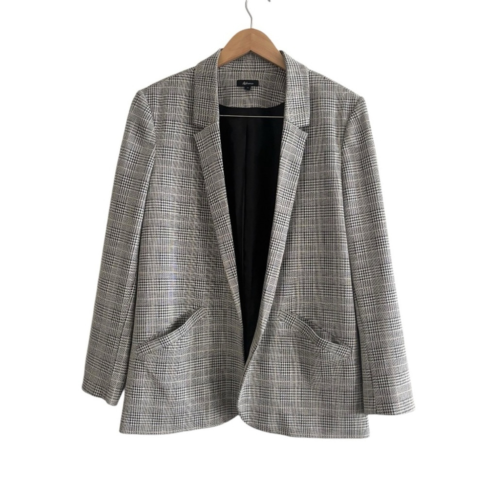 Reitmans Black and White Houndstooth Open Front Blazer